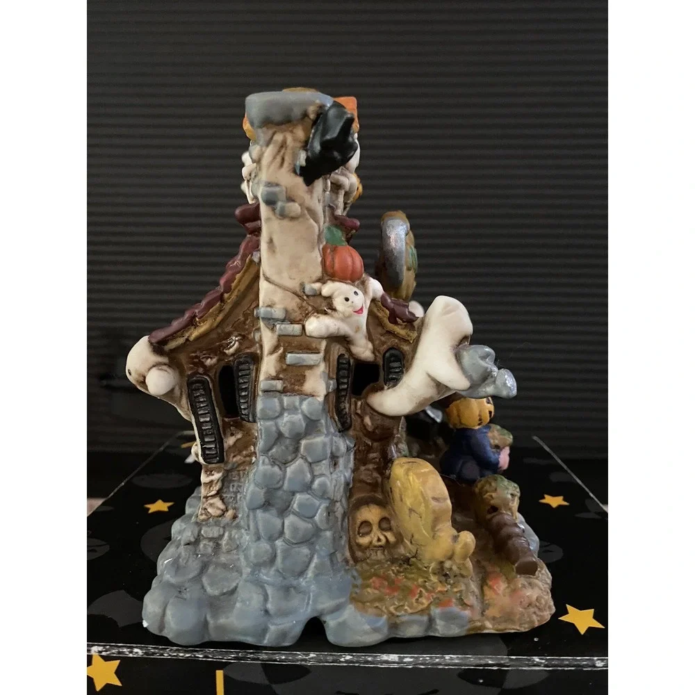 VTG Spooky Hollow‎ Halloween Lighted Village House Porcelain Nursery CIB
